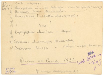 Отдых на реке Силинке. В центре с палкой в руках - Выскубенко Александр Иванович. 1935 г.